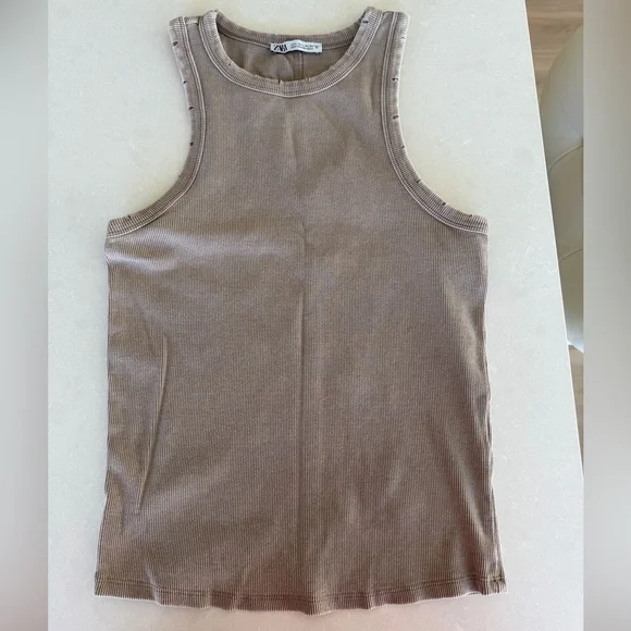 ZARA Washed Rib Tank Top - Picture 2 of 6